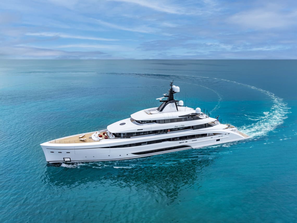 White Yacht on Teal Waters