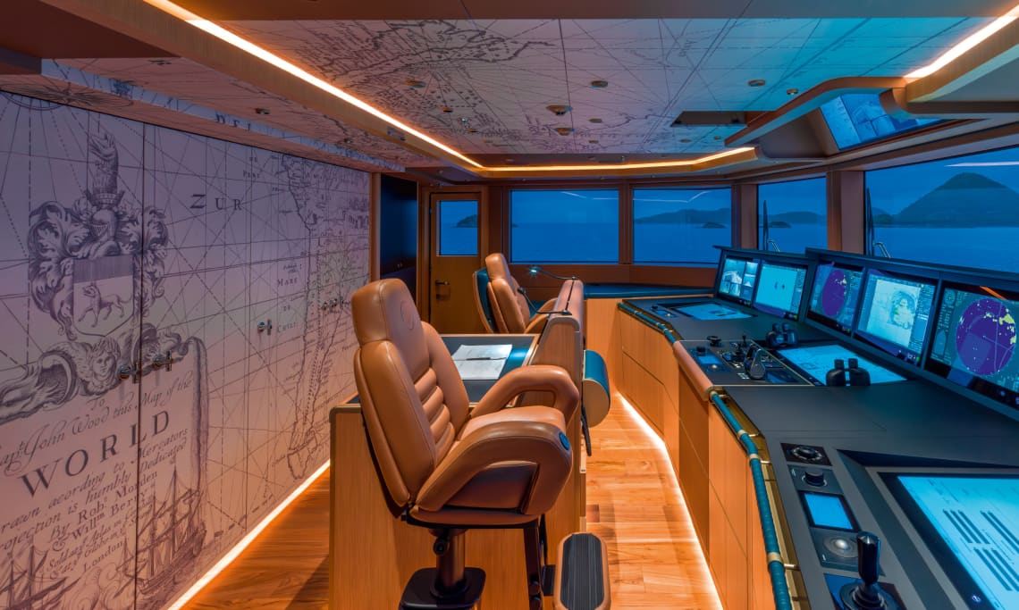 The Helm of a Yacht