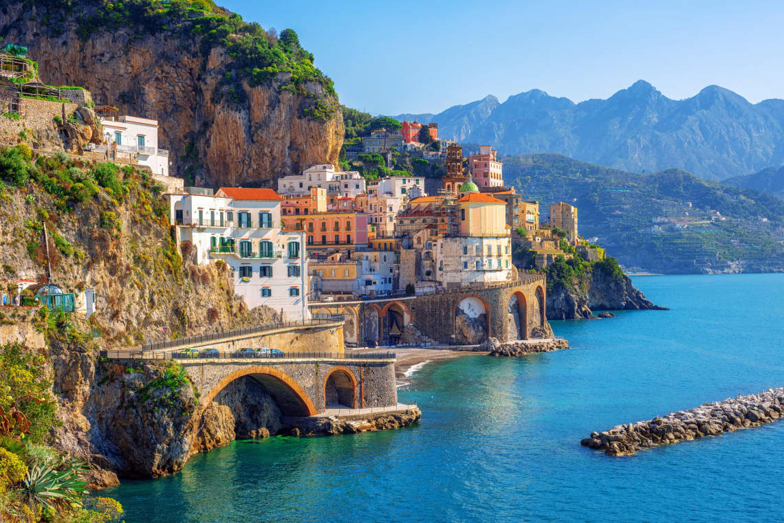Buldings Along the Sea on the Amalfi Coast