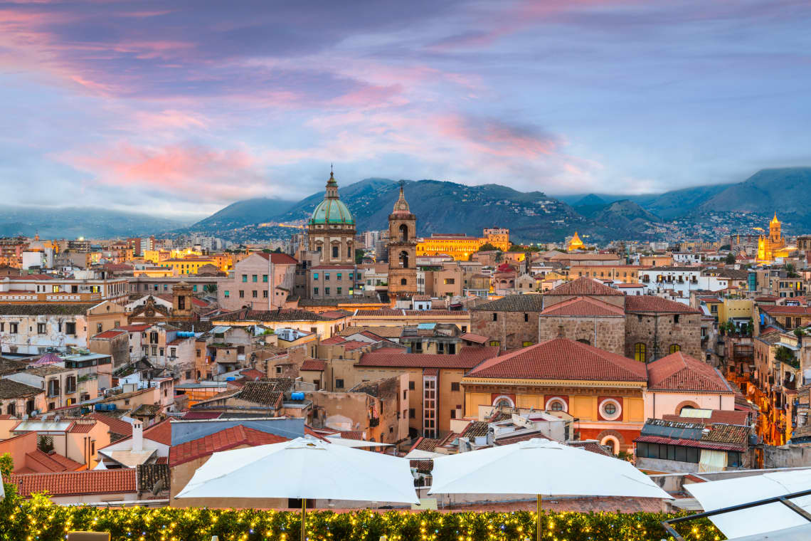 Palermo, Sicily Skyline with Landmarks