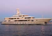 GLOBAL 243ft Lurssen completed superyacht - profile view
