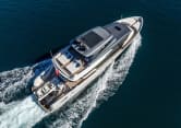 BELLE DE NUIT 88ft Sanlorenzo luxury yacht charter - aerial view