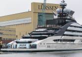 OPUS 464ft Lurssen completed superyacht - profile view
