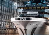 OPUS 464ft Lurssen completed superyacht - bow view