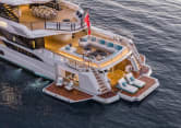 FELICITÀ 164ft Mangusta completed superyacht - aft exterior view