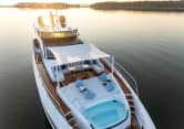 MYSTERE 109ft Mangusta sold superyacht - aerial view
