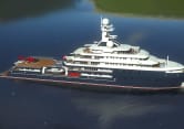 O3 318ft Lurssen completed superyacht - aerial view