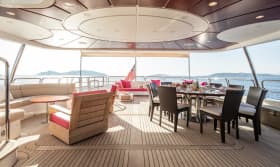 VIRTUE 120ft Benetti luxury yacht charter - sundeck