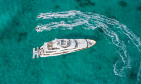 NAMASTE 121ft Benetti luxury yacht charter - aerial view