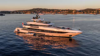 FELICITÀ 164ft Mangusta luxury motor yacht - profile view