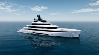 PROJECT 146 223ft CRN new build superyacht - profile view