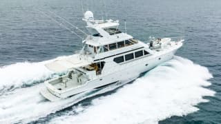 SIR JON II 90ft Hatteras luxury motor yacht - profile view
