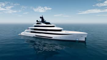 PROJECT 146 223ft CRN new build superyacht - profile view