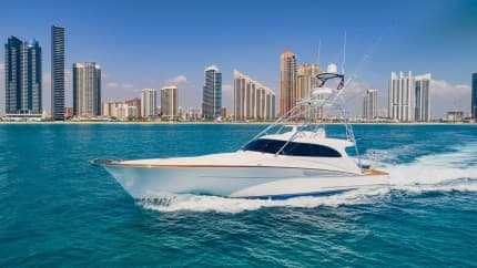 FULL THROTTLE 64ft F&S Boatworks sold superyacht - profile view