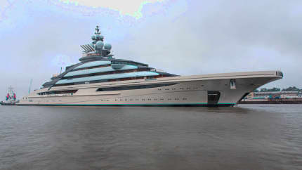 OPUS 464ft Lurssen completed superyacht - profile view