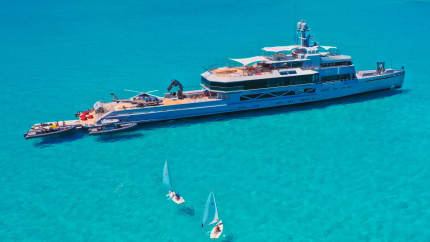 BOLD 280ft SilverYachts superyacht charter - aerial view