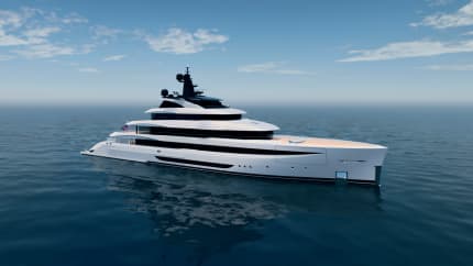 PROJECT 146 223ft CRN new build superyacht - profile view