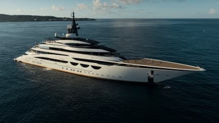 AHPO 378ft Lurssen completed superyacht - profile view