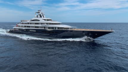 TIS 366ft Lurssen completed superyacht - profile view