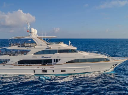 NAMASTE 121ft Benetti luxury yacht charter - profile view