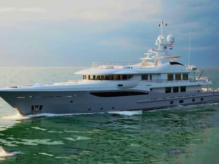 AAA 180ft Amels completed superyacht - profile view