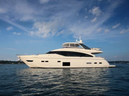 LADY J 88ft Princess luxury yacht for sale - profile view
