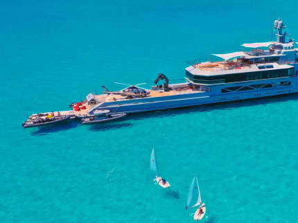 BOLD 280ft SilverYachts superyacht charter - aerial view