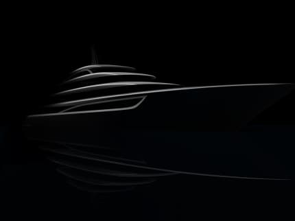 OMEGA 402ft Lurssen new build superyacht - profile view