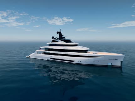 PROJECT 146 223ft CRN new build superyacht - profile view