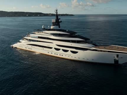 AHPO 378ft Lurssen completed superyacht - profile view