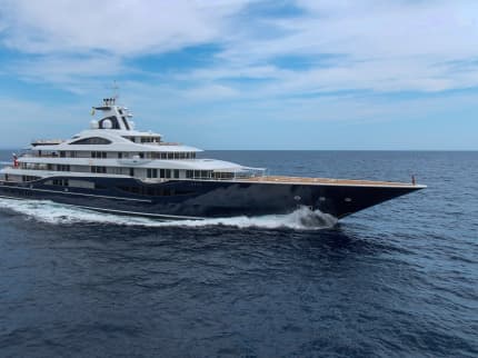 TIS 366ft Lurssen completed superyacht - profile view