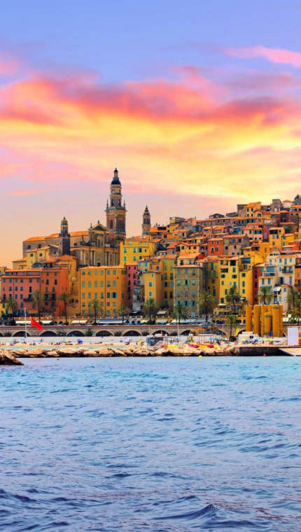 French Riviera coastal skyline - luxury yacht charter