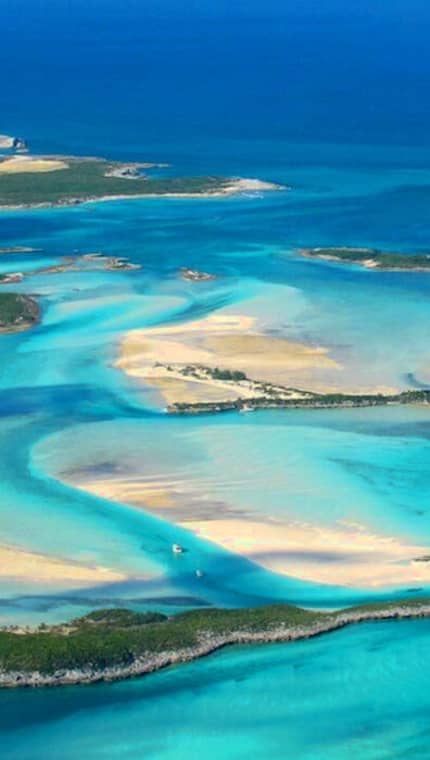Bahamas island aerial view - luxury yacht charter
