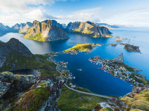 Northern Europe island aerial view - luxury yacht charter