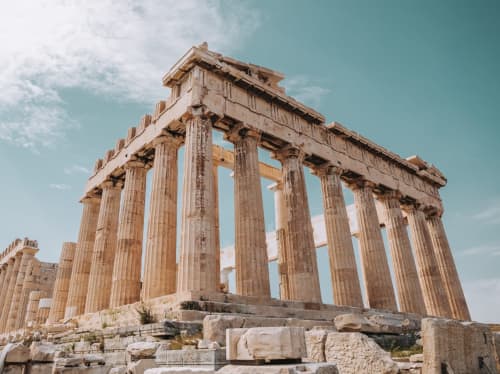 Greece coastal landmark - luxury yacht charter