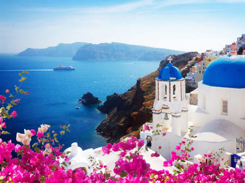 Greece coastal skyline - luxury yacht charter