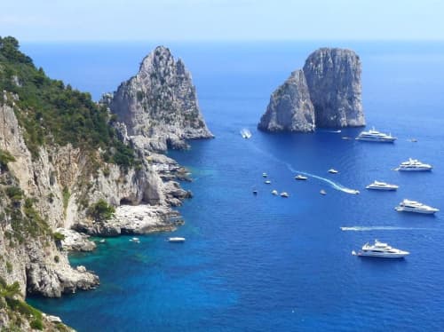 Mediterranean coastal landmark - luxury yacht charter