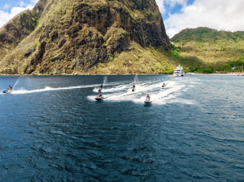Caribbean island aerial view - luxury yacht charter