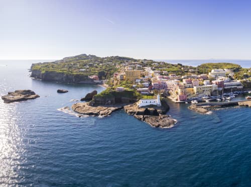 Amalfi Coast island aerial view - luxury yacht charter