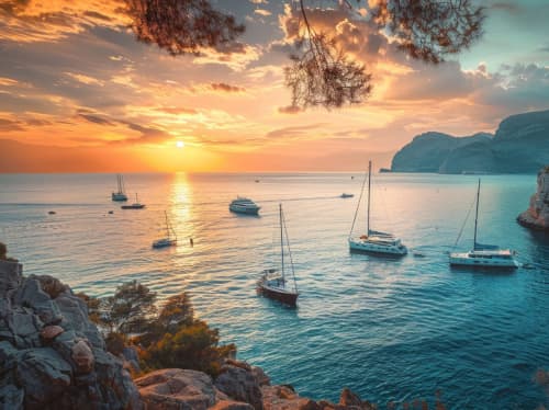 The Balearics coastline aerial view - luxury yacht charter