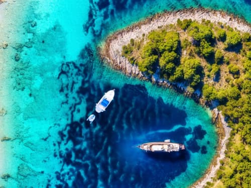 Croatia coastline aerial view - luxury yacht charter