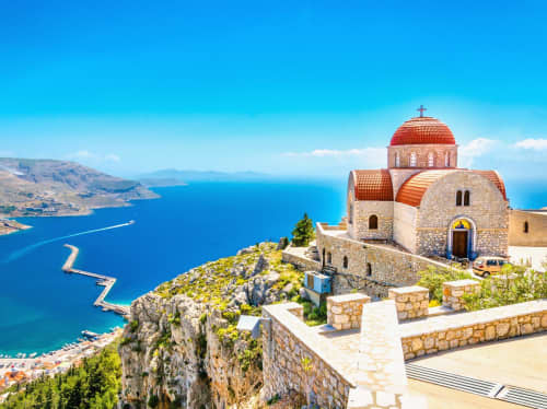Mediterranean coastal landmark - luxury yacht charter