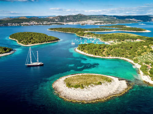Croatia island aerial view - luxury yacht charter