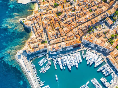 French Riviera harbor marina - luxury yacht charter