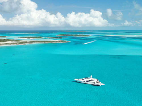 Bahamas island aerial view - luxury yacht charter