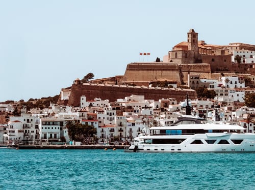 Mediterranean coastal skyline - luxury yacht charter