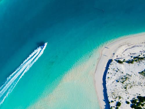 Caribbean coastline aerial view - luxury yacht charter