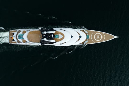 KISMET 400ft Lurssen luxury superyacht - aerial view