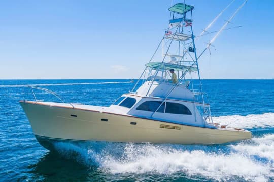 BIG WEDNESDAY 43ft Merritt Boat Works luxury motor yacht - profile view
