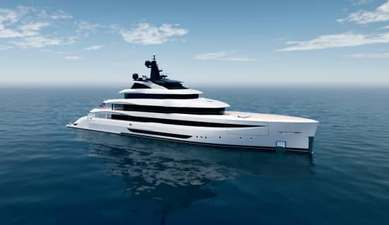 PROJECT 146 223ft CRN new build superyacht - profile view